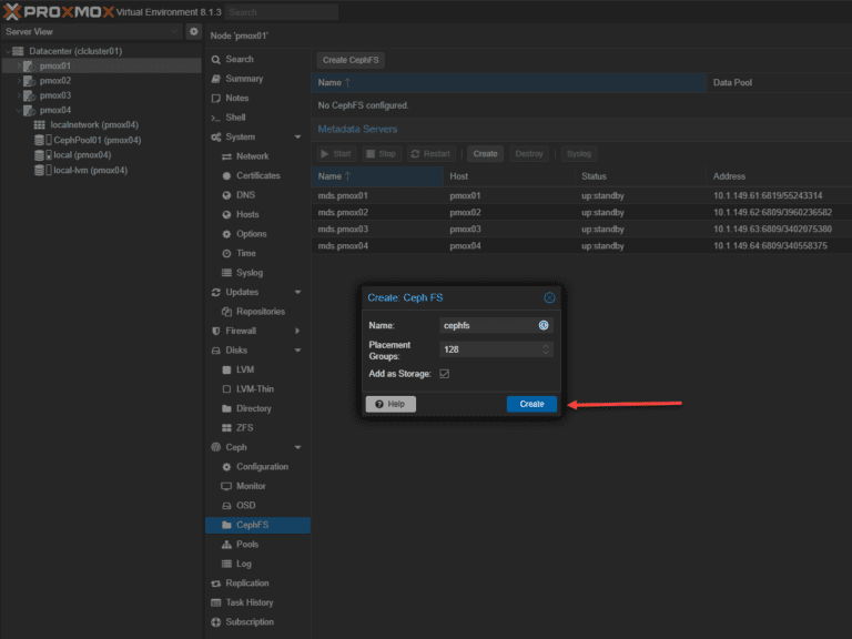 CephFS Configuration In Proxmox Step By Step Virtualization Howto