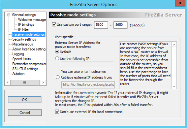how to setup filezilla server on windows server 2012