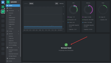 Viewing any issues with your kubernetes cluster using openlens