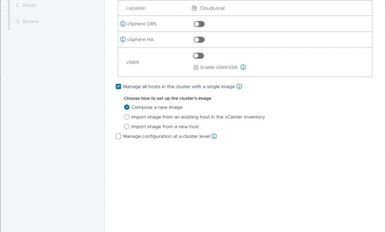 New cluster wizard and naming the vmware cluster