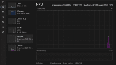 Viewing npu performance in windows 11 task manager