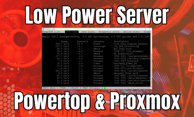 Low power server with powertop and proxmox