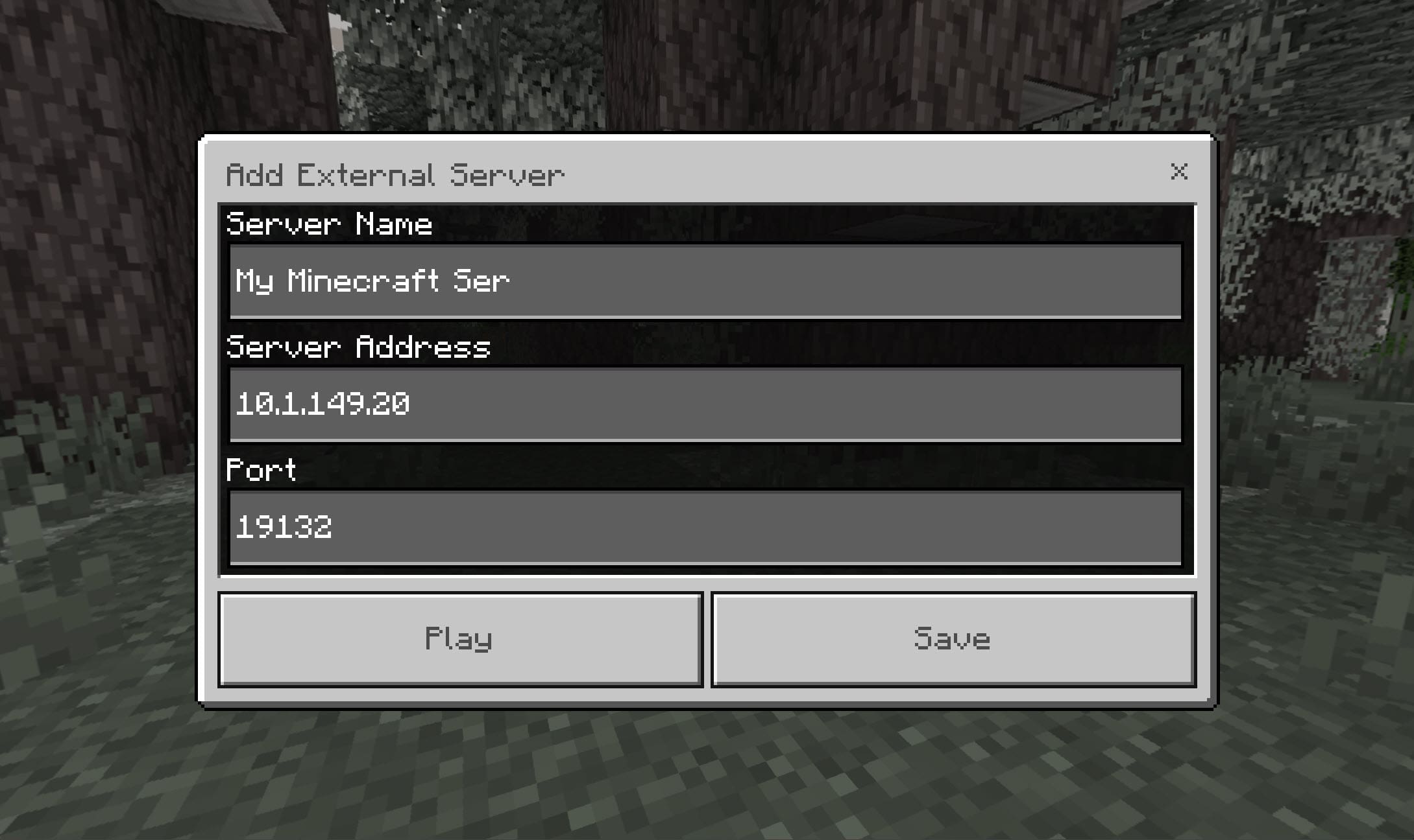 Add minecraft server in minecraft