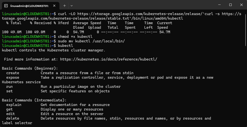 Installing kubernetes home lab kubectl