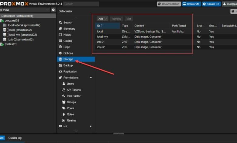 Proxmox storage configuration for beginners