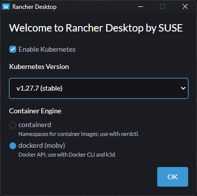 Rancher desktop allows you to choose which version of kubernetes you are running