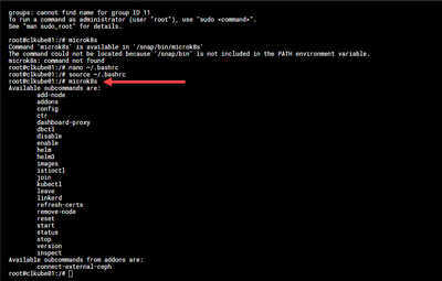 running microk8s after the fix is in place with lens node shell