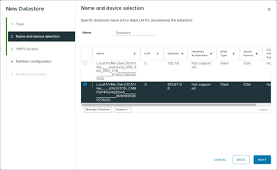 selecting the kingston 1 tb nvme drive