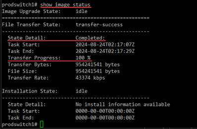 show image status on your dell os10 switch