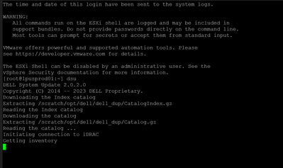 run the dell system update dsu command in vmware esxi