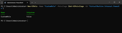 creating a new vi role using the new virole cmdlet in powercli