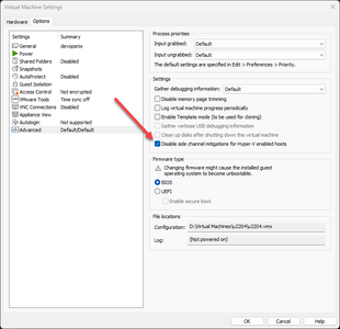 disable side channel mitigations