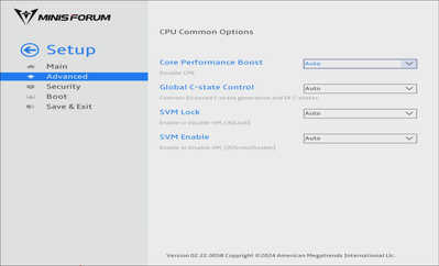 core performance boost setting enabled