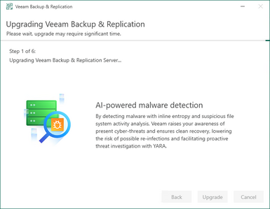 upgrade process to veeam backup and replication 12.3 begins