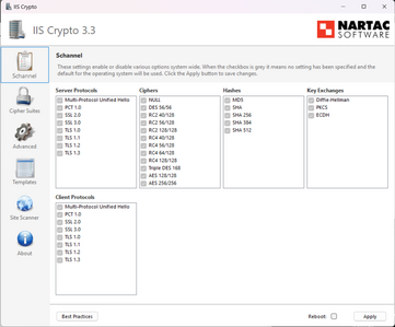 launching the nartac iiscrypto tool