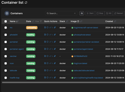 Container list